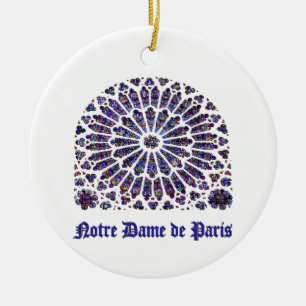 Notre Dame de Paris Cathedral nedfläckad glass T- Julgransprydnad Keramik