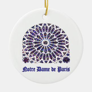 Notre Dame de Paris Cathedral nedfläckad glass T-S Julgransprydnad Keramik