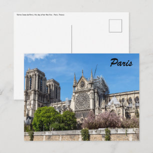 Notre Dame de Paris, dagen efter branden 2019 Vykort