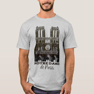 Notre Dame de Paris Domkyrka souvenirT-tröja T Shirt