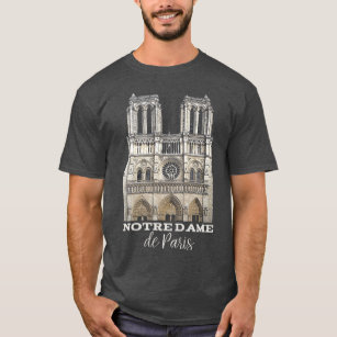 Notre Dame de Paris Domkyrka souvenirT-tröja T Shirt