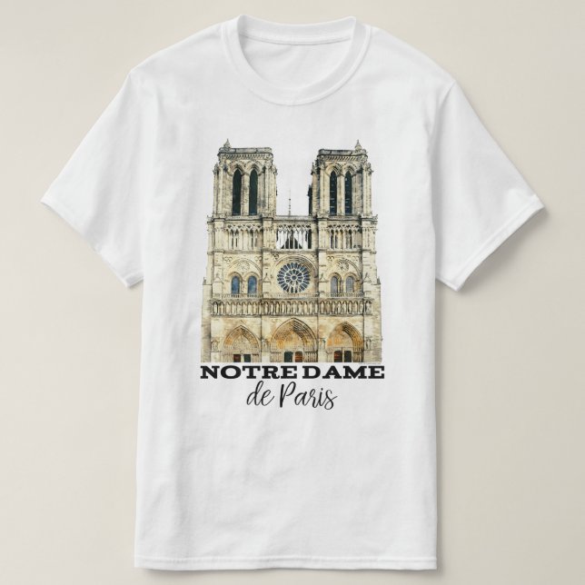 Notre Dame de Paris Frankrike domkyrkasouvenir T Shirt (Design framsida)