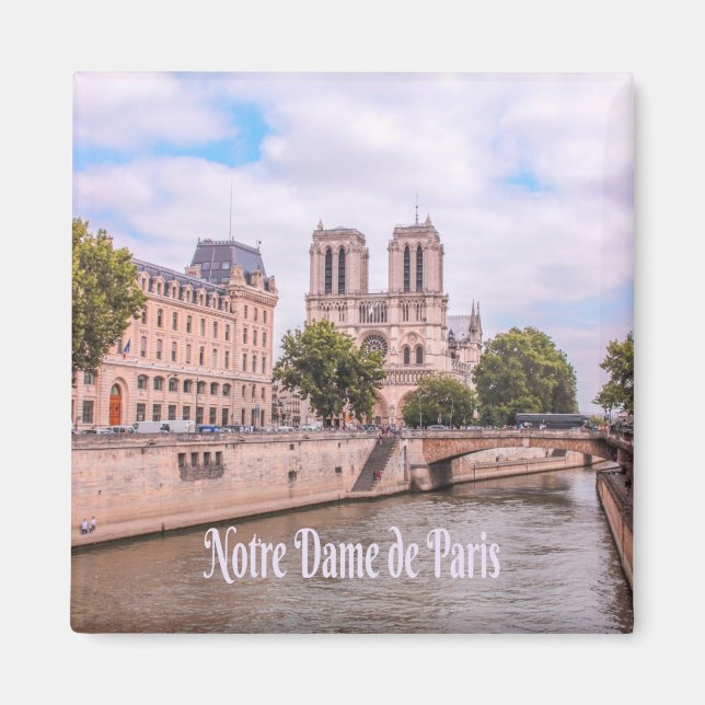 Notre Dame de Paris Frankrike katolsk katedral Magnet (Framsidan)