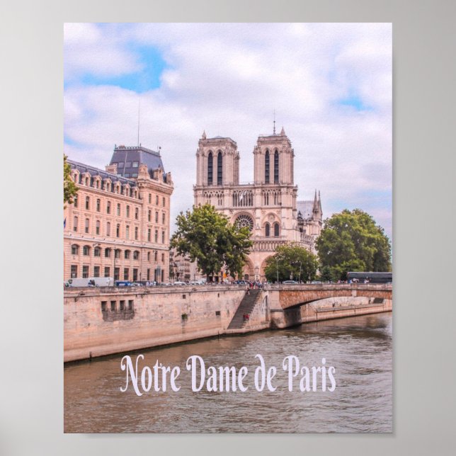 Notre Dame de Paris Frankrike katolsk katedral Poster (Framsidan)