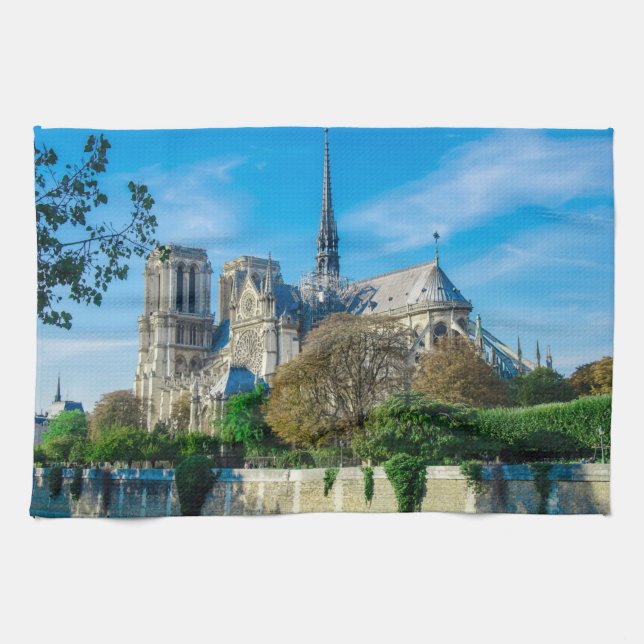 Notre Dame de Paris i Frankrike Kökshandduk (Horisontell)