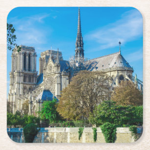 Notre Dame de Paris i Frankrike Underlägg Papper Kvadrat
