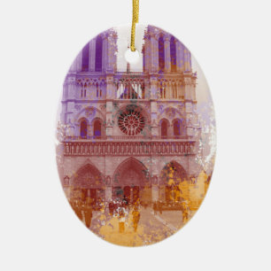 Notre Dame de Paris Julgransprydnad Keramik