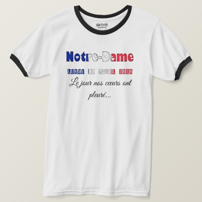 Notre-Dame de Paris minnesdag T Shirt (Design framsida)