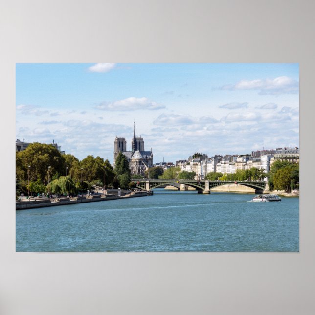 Notre Dame de Paris och Seine floden - Frankrike Poster (Framsidan)