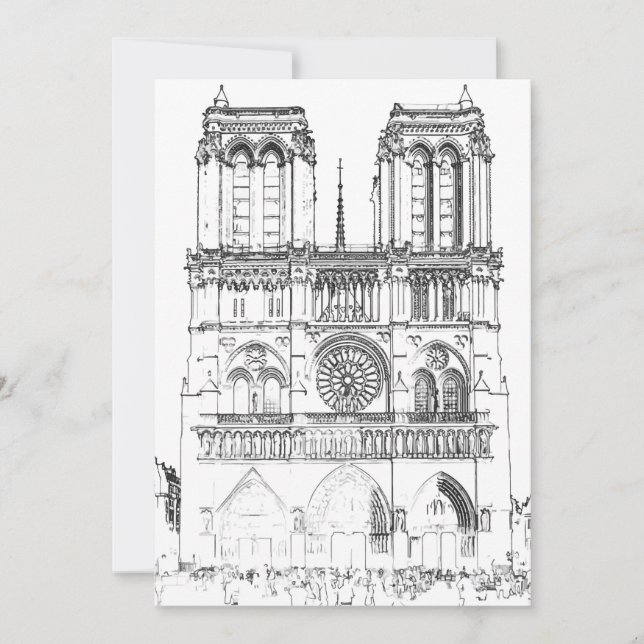 Notre Dame de Paris - Paris, Frankrike Inbjudningar (Framsida)