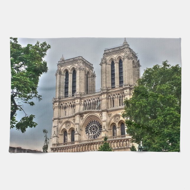 Notre-Dame de Paris Photo Kökshandduk (Horisontell)