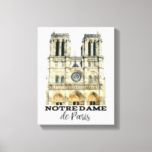 Notre-Dame de Paris Souvenir Frankrike Cathedral Canvastryck