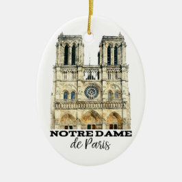 Notre-Dame de Paris Souvenir Frankrike Cathedral Julgransprydnad Keramik