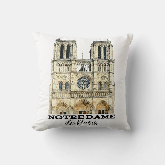 Notre-Dame de Paris Souvenir Frankrike Cathedral Kudde (Framsida)