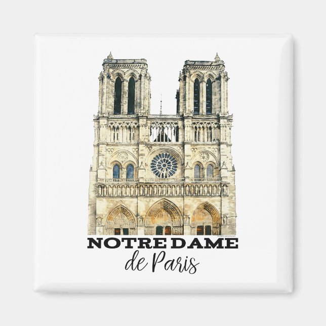 Notre-Dame de Paris Souvenir Frankrike Cathedral Magnet (Framsidan)