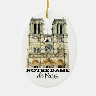 Notre Dame de Paris Souvenir frankrikedomkyrka Julgransprydnad Keramik