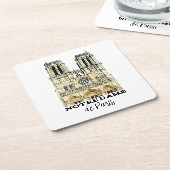 Notre Dame de Paris Souvenir frankrikedomkyrka Underlägg Papper Kvadrat (Vinklad)