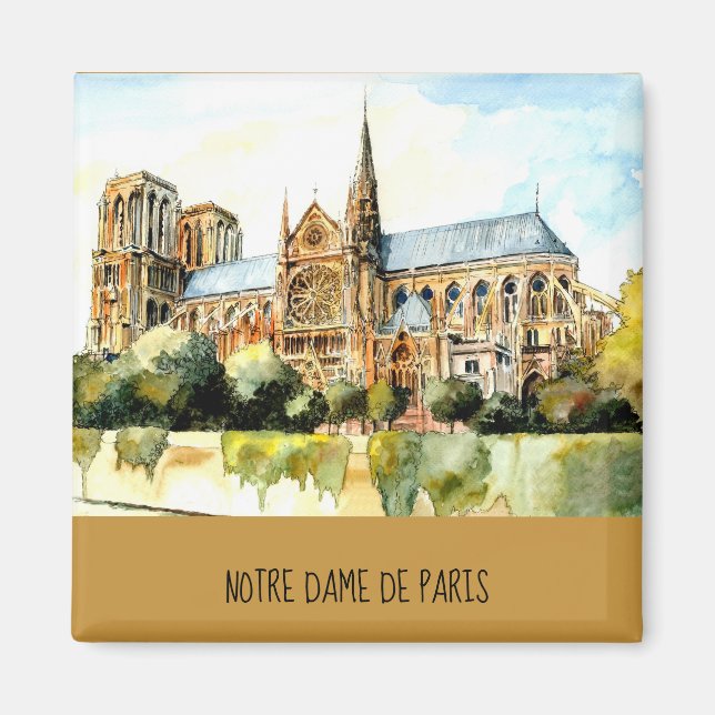 Notre Dame De Paris Travel Photo Add Text Fridge Magnet (Framsidan)
