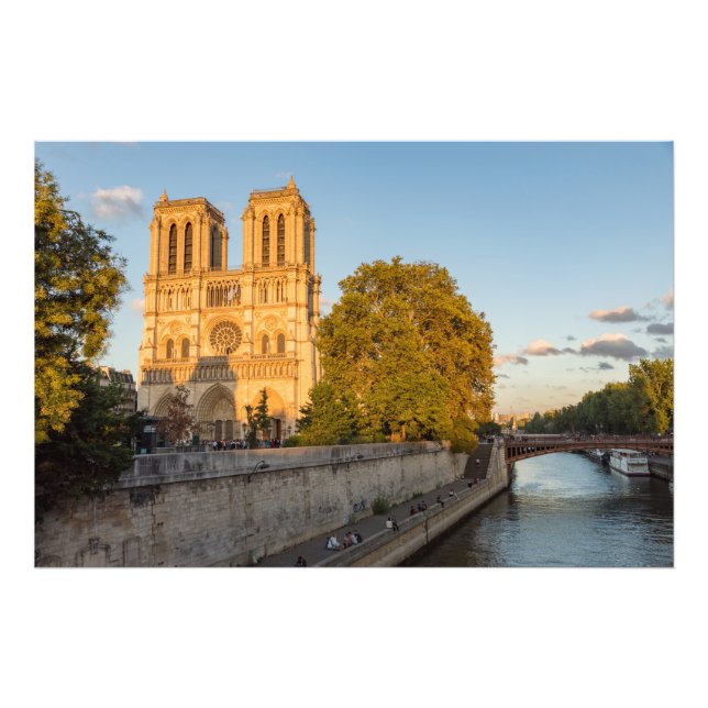 Notre Dame de Paris vid Golden Hour - Paris, Frank Fototryck (Framsidan)