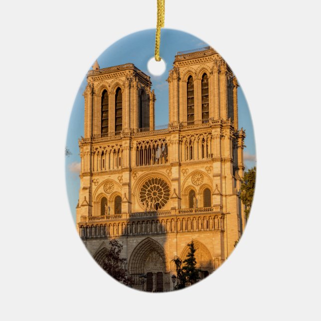 Notre Dame de Paris vid Golden Hour - Paris, Frank Julgransprydnad Keramik (Framsidan)