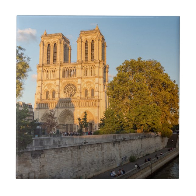Notre Dame de Paris vid Golden Hour - Paris, Frank Kakelplatta (Framsidan)