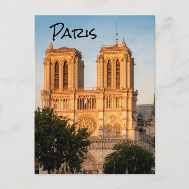 Notre Dame de Paris vid Golden Hour - Paris, Frank Vykort (Framsida)
