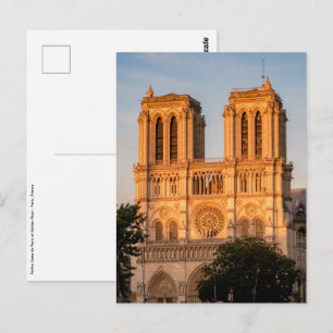 Notre Dame de Paris vid gyllene timmen - Paris, Fr Vykort