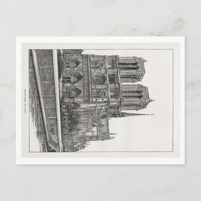 Notre Dame de Paris vykort + kuvert (Framsida)