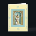 Notre Dame des Victoire Jesus Birthday Blessings Kort<br><div class="desc">Vacker vintage bild av den välsignade jungfrun Maryholdind hennes son Jesus. Golden Gräns omger bilden.
Notre Dame des Victoire</div>