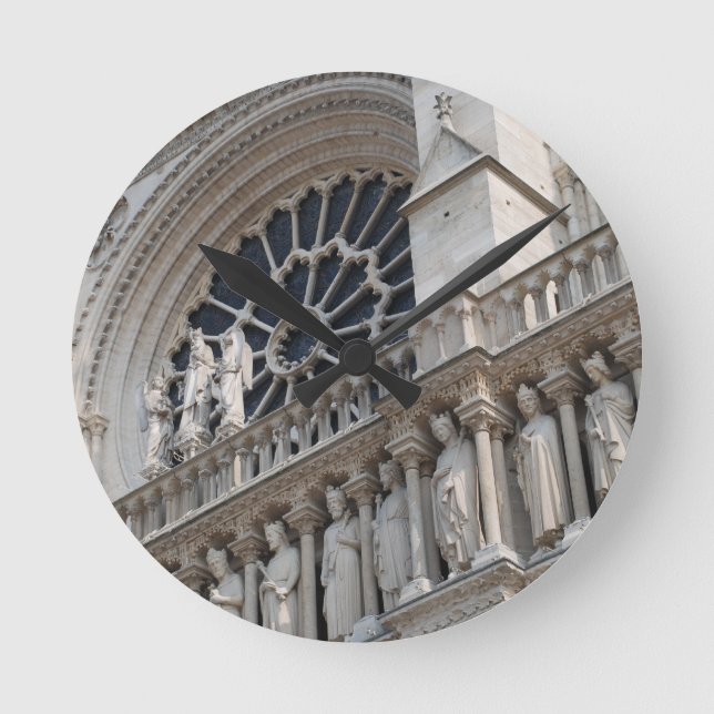 Notre Dame-detalj Rund Klocka (Framsida)