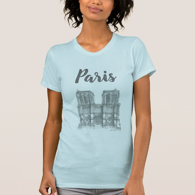 Notre Dame domkyrka, Paris, frankrike T Shirt (Framsida)