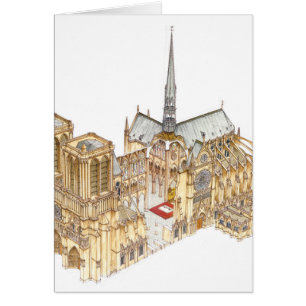 Notre Dame domkyrka. Paris frankriken Hälsningskort