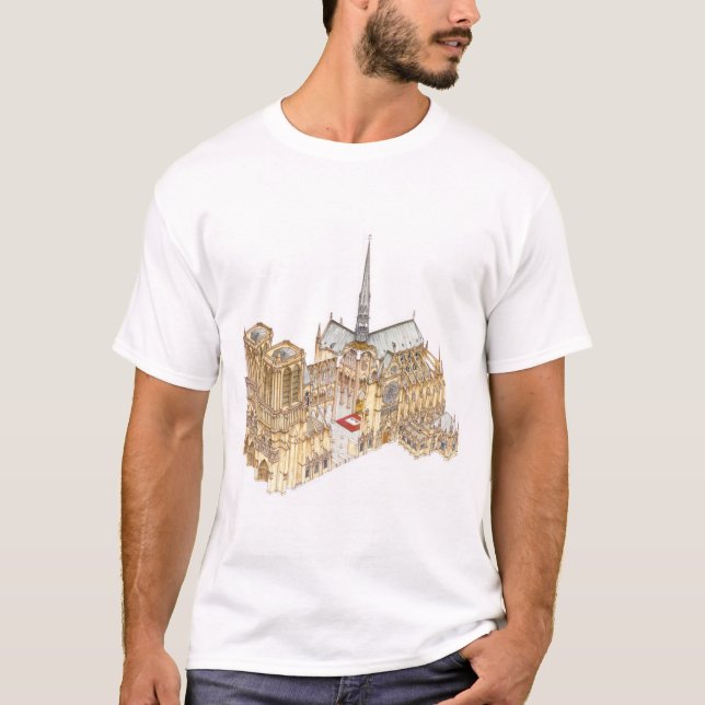 Notre Dame domkyrka. Paris frankriken T-shirt (Framsida)