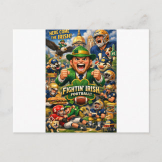 Notre Dame Fighting Irish Roligt Logotyp Vykort