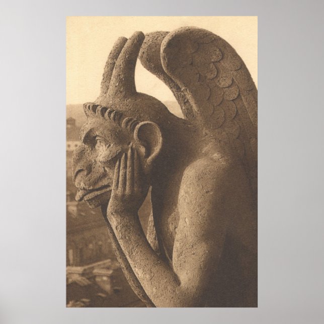 Notre Dame Gargoyle Chimera Poster (Framsidan)