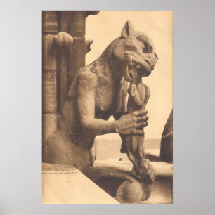 Notre Dame Gargoyle som äter ett mellanmål Poster