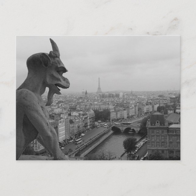 Notre Dame Gargoyle Vykort (Framsida)
