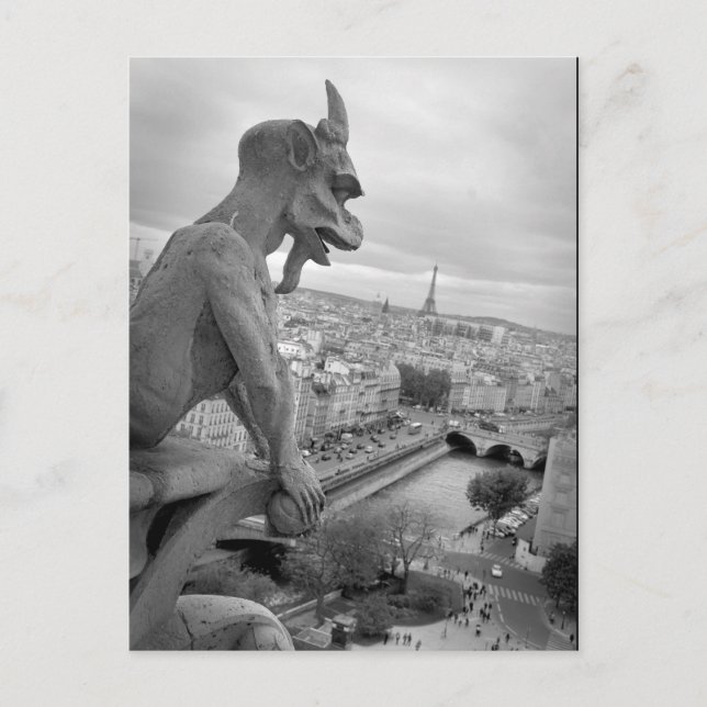 Notre Dame Gargoyle-vykort Vykort (Framsida)