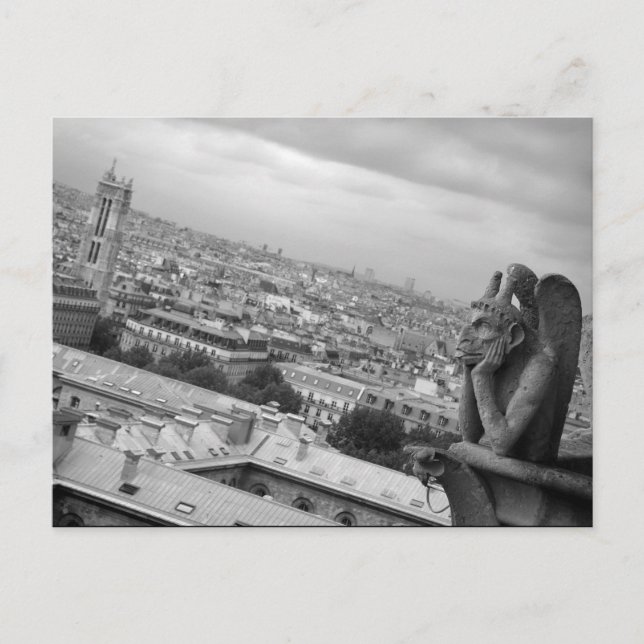 Notre Dame Gargoyle-vykort Vykort (Framsida)