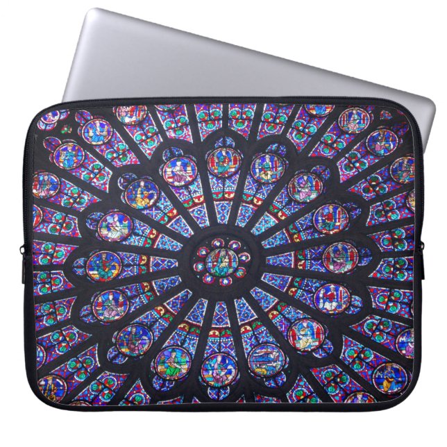 Notre Dame hänger lös rosa fönsterelektronik Laptop Sleeve (Framsidan)