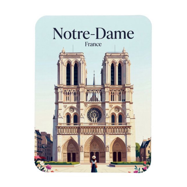 Notre-Dame-katedralen Frankrike Magnet (Vertikal)