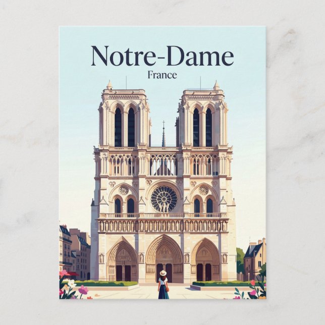 Notre-Dame-katedralen Frankrike Vykort (Framsida)