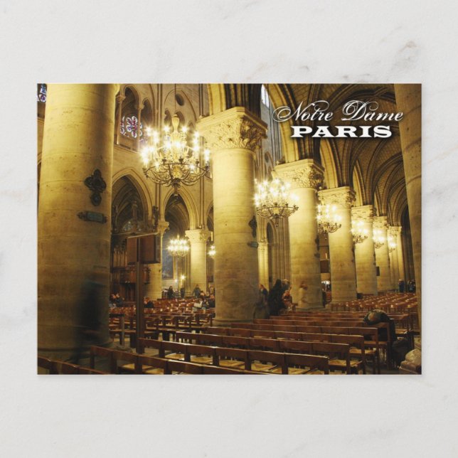 Notre Dame-katedralen (interiör), Paris, Frankrike Vykort (Framsida)