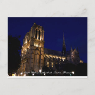 Notre Dame-katedralen på natten, Paris, Frankrike Vykort
