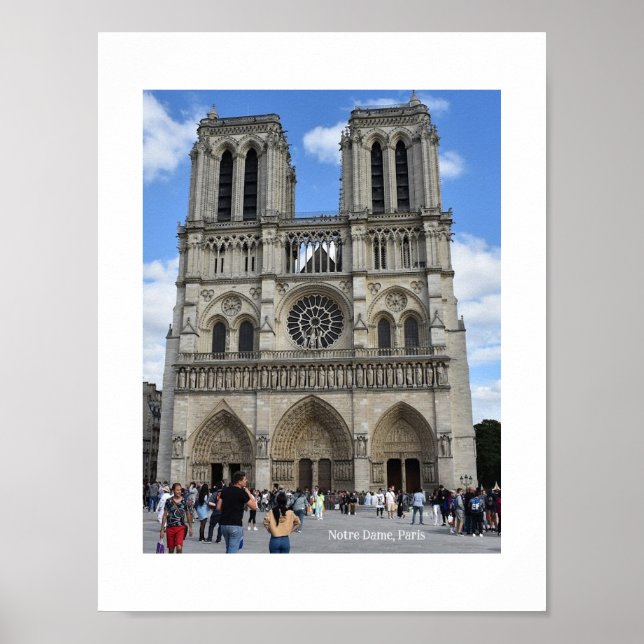 Notre Dame-katedralen, Paris, Frankrike Poster (Framsidan)