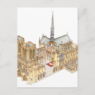 Notre-Dame katedralen. Paris Frankrike Vykort