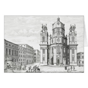 Notre Dame-kyrkan, Salzburg, Österrike, från Ent Hälsningskort