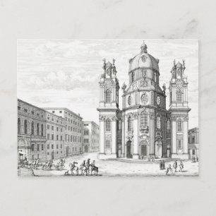 Notre Dame-kyrkan, Salzburg, Österrike, från Ent Vykort