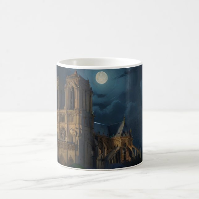 Notre Dame och Full Moon Art Kaffemugg (Center)