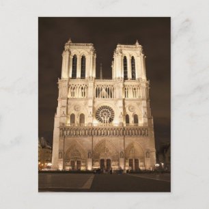 Notre Dame på natten Vykort